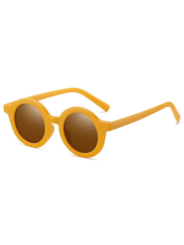 Kids Cream-Colored Round Sunglasses