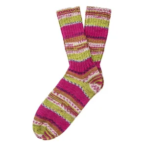 Ladies Passionate Pink Pattern Designer Irish Wool Country Socks