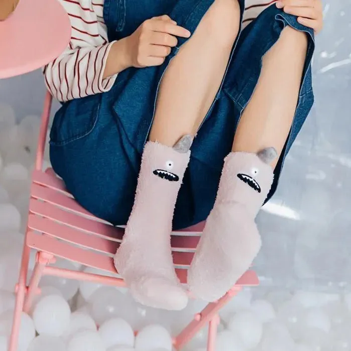 Little Monster Socks: Fuzzy socks with funny faces