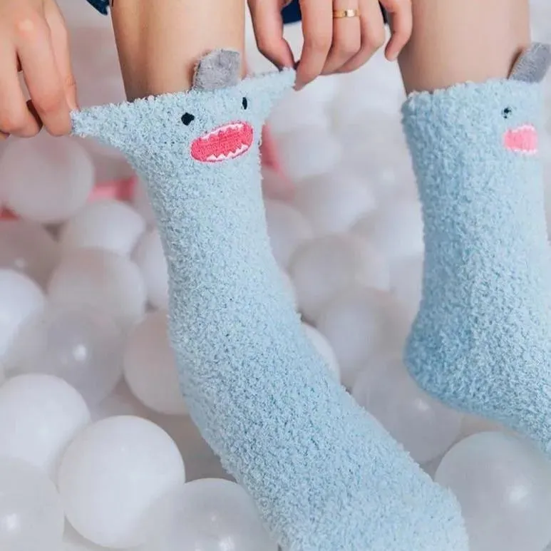 Little Monster Socks: Fuzzy socks with funny faces