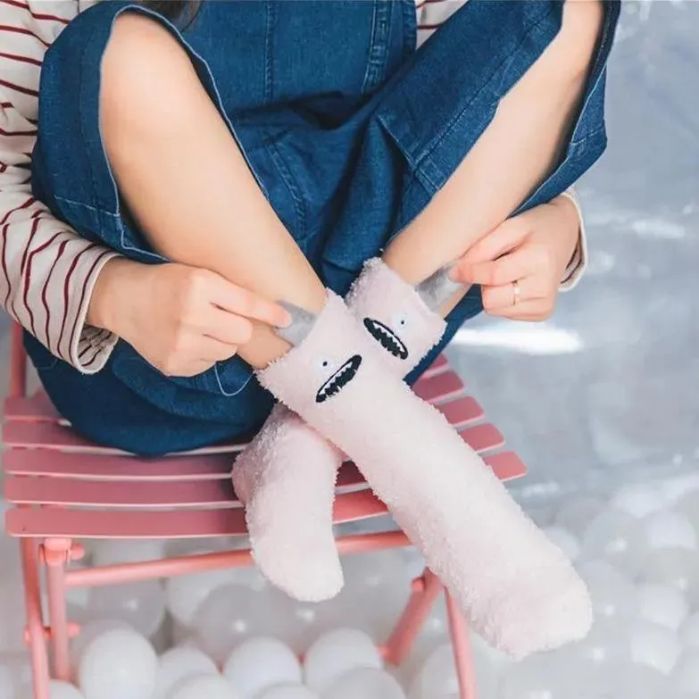 Little Monster Socks: Fuzzy socks with funny faces