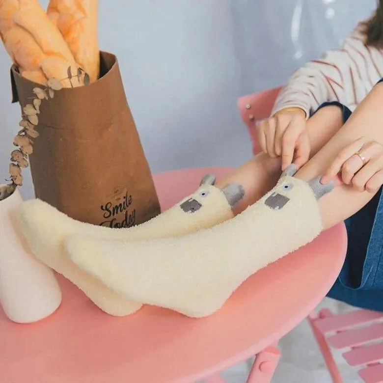 Little Monster Socks: Fuzzy socks with funny faces