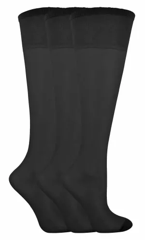 LIVIA - 3 Pairs Knee High Pop Socks (Black)