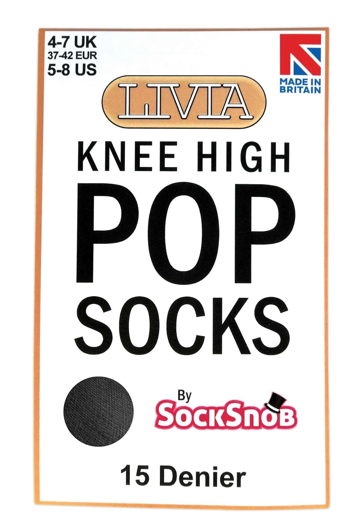 LIVIA - 3 Pairs Knee High Pop Socks (Black)