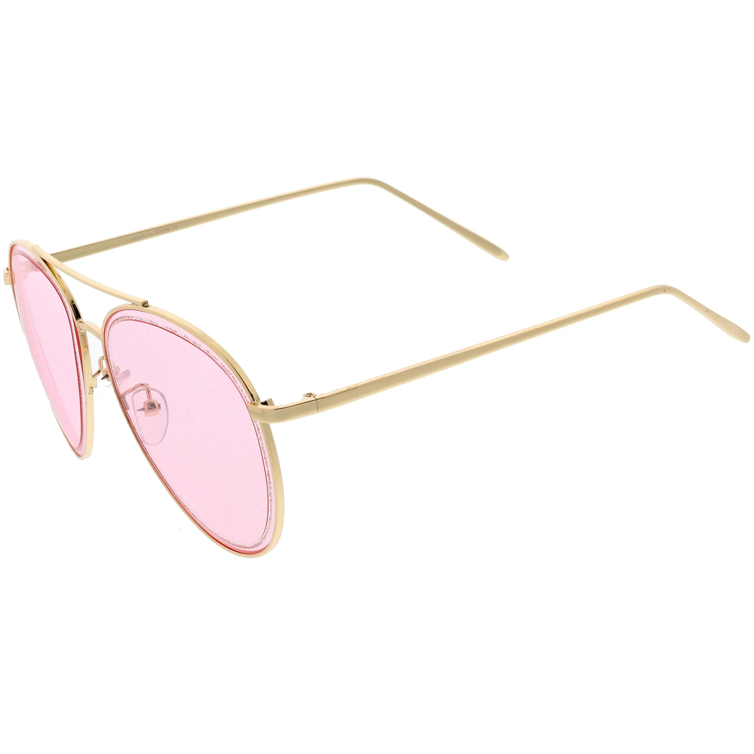 Luxe Urban Chic Glitter Trimmed Lens Detail Aviator Sunglasses D026