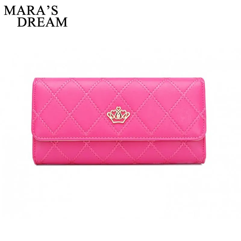 Mara's Dream Womens Wallets Purses Plaid PU Leather Long Wallet Hasp Phone Bag Money Coin Pocket Card Holder Female Wallet Purse