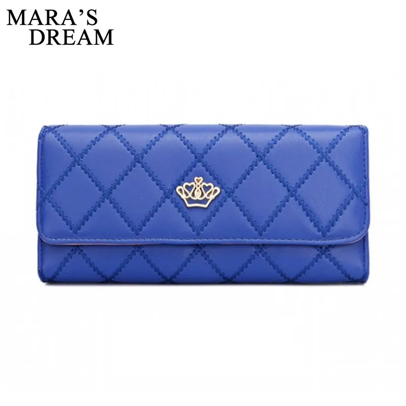 Mara's Dream Womens Wallets Purses Plaid PU Leather Long Wallet Hasp Phone Bag Money Coin Pocket Card Holder Female Wallet Purse
