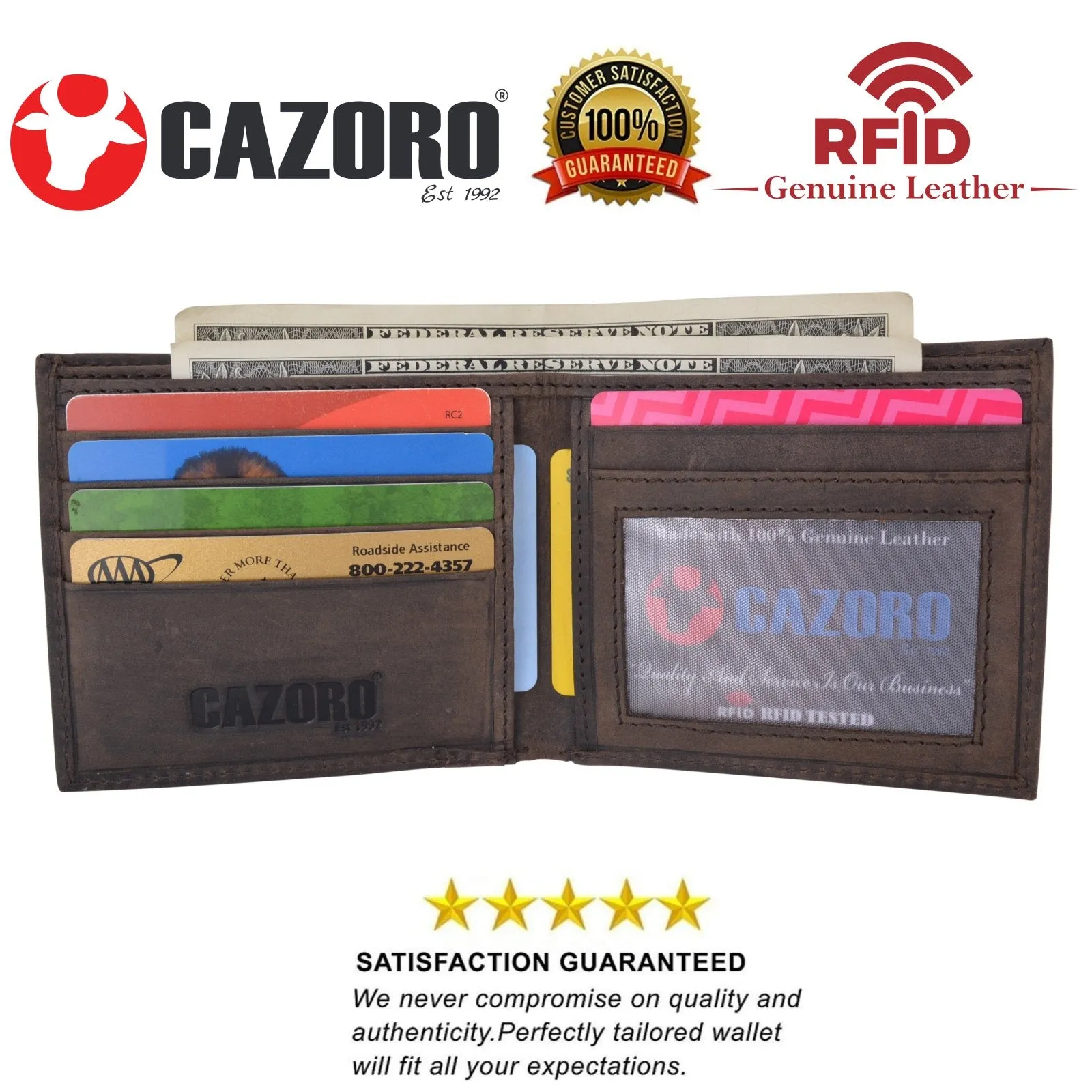 Mens Slim Bifold Wallet RFID Blocking Front Pocket Wallets for Men USA Stars & Stripes Minimalist RFID61T60HU