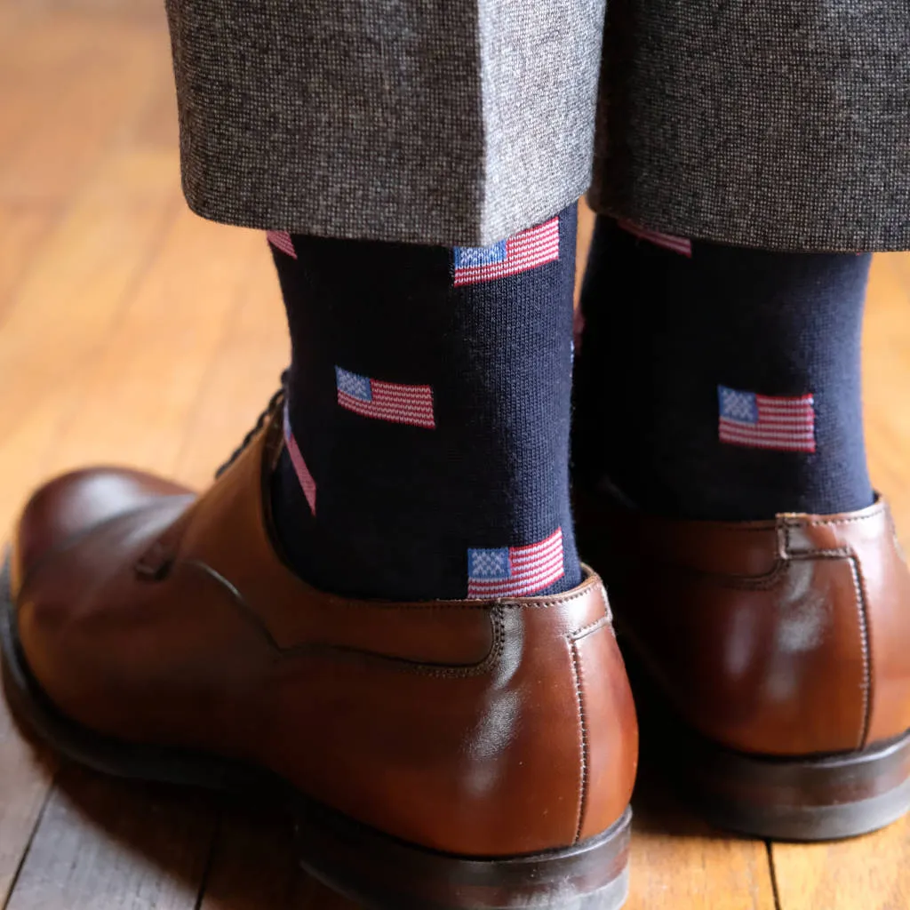 Merino Wool Mid-Calf Patterned Dress Socks - 6 Pair Gift Box