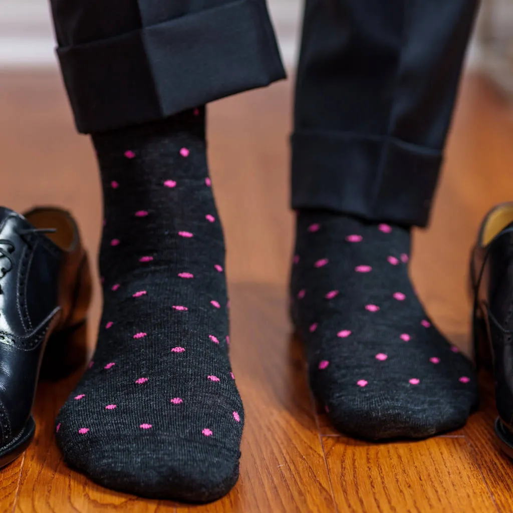 Merino Wool Mid-Calf Patterned Dress Socks - 6 Pair Gift Box