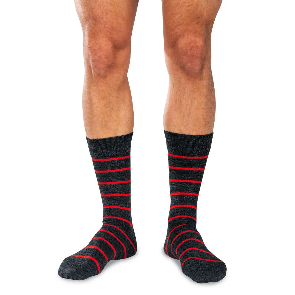 Merino Wool Mid-Calf Patterned Dress Socks - 6 Pair Gift Box