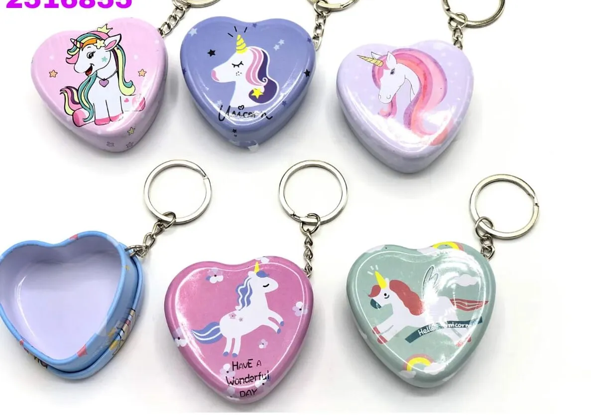 Mini Tin Box with Keychain - Unicorn