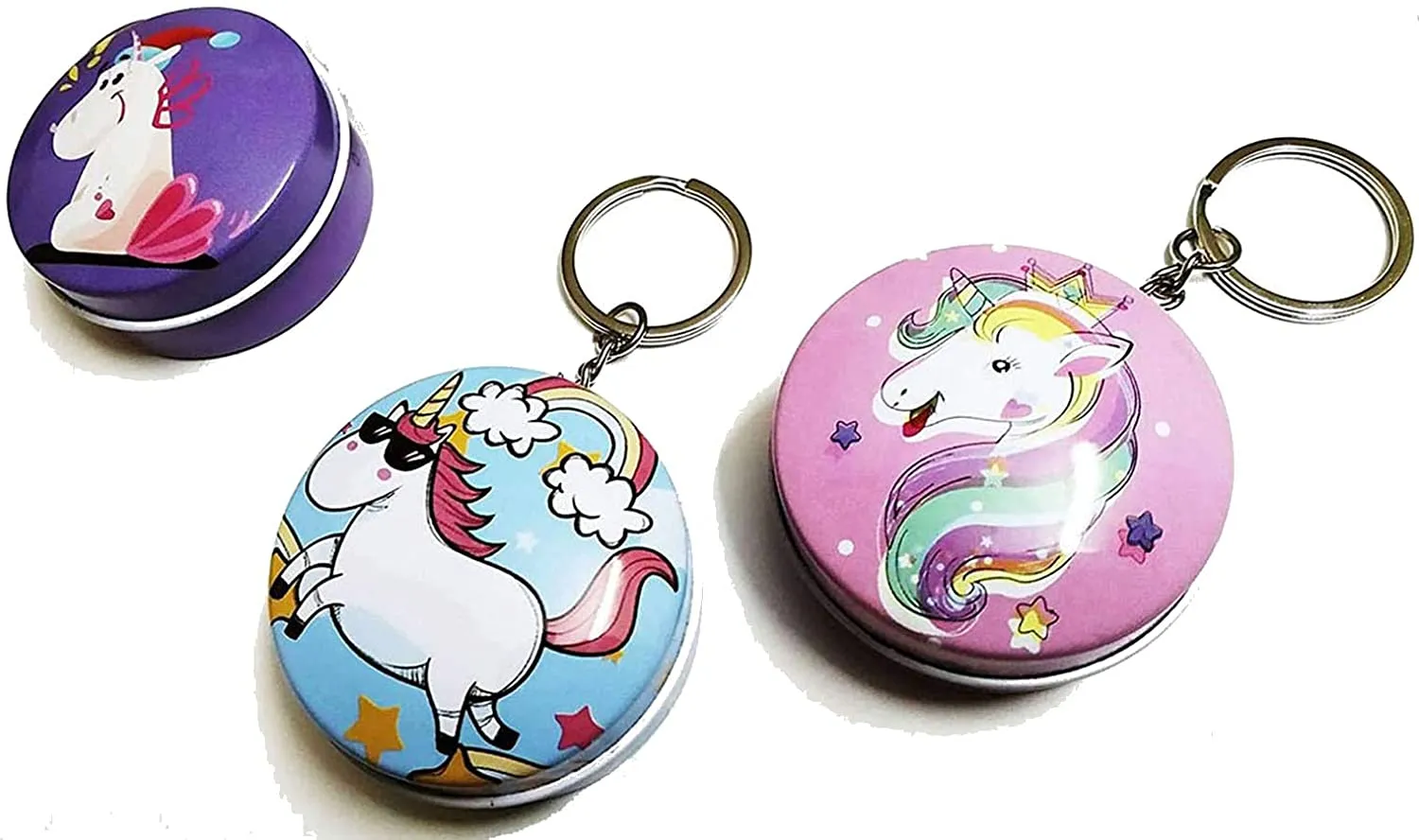 Mini Tin Box with Keychain - Unicorn