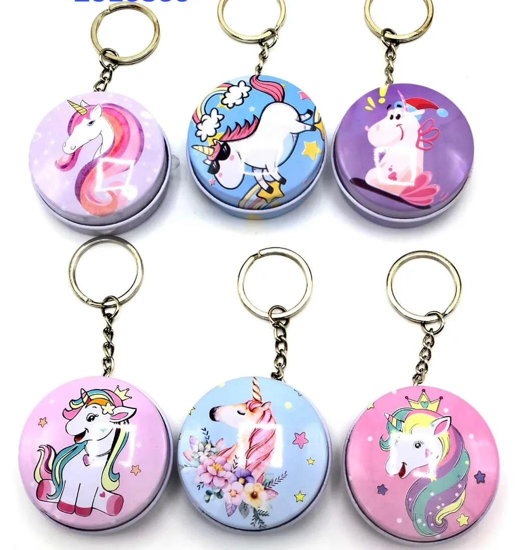 Mini Tin Box with Keychain - Unicorn