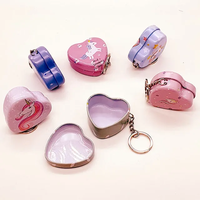Mini Tin Box with Keychain - Unicorn