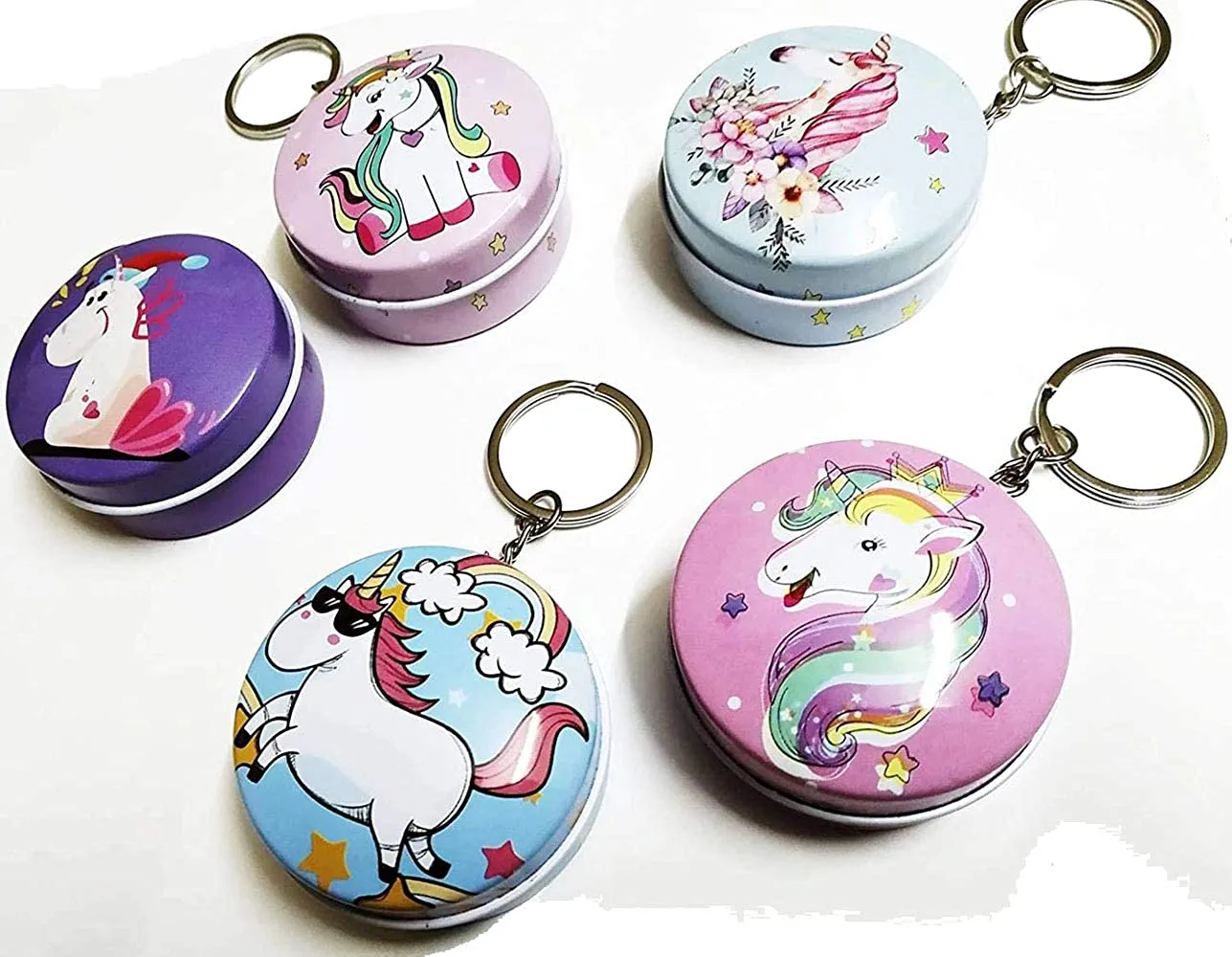 Mini Tin Box with Keychain - Unicorn