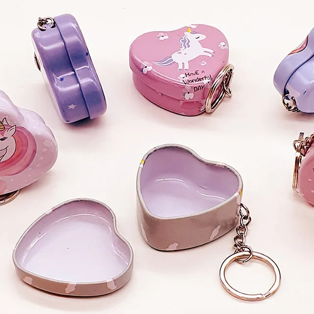 Mini Tin Box with Keychain - Unicorn