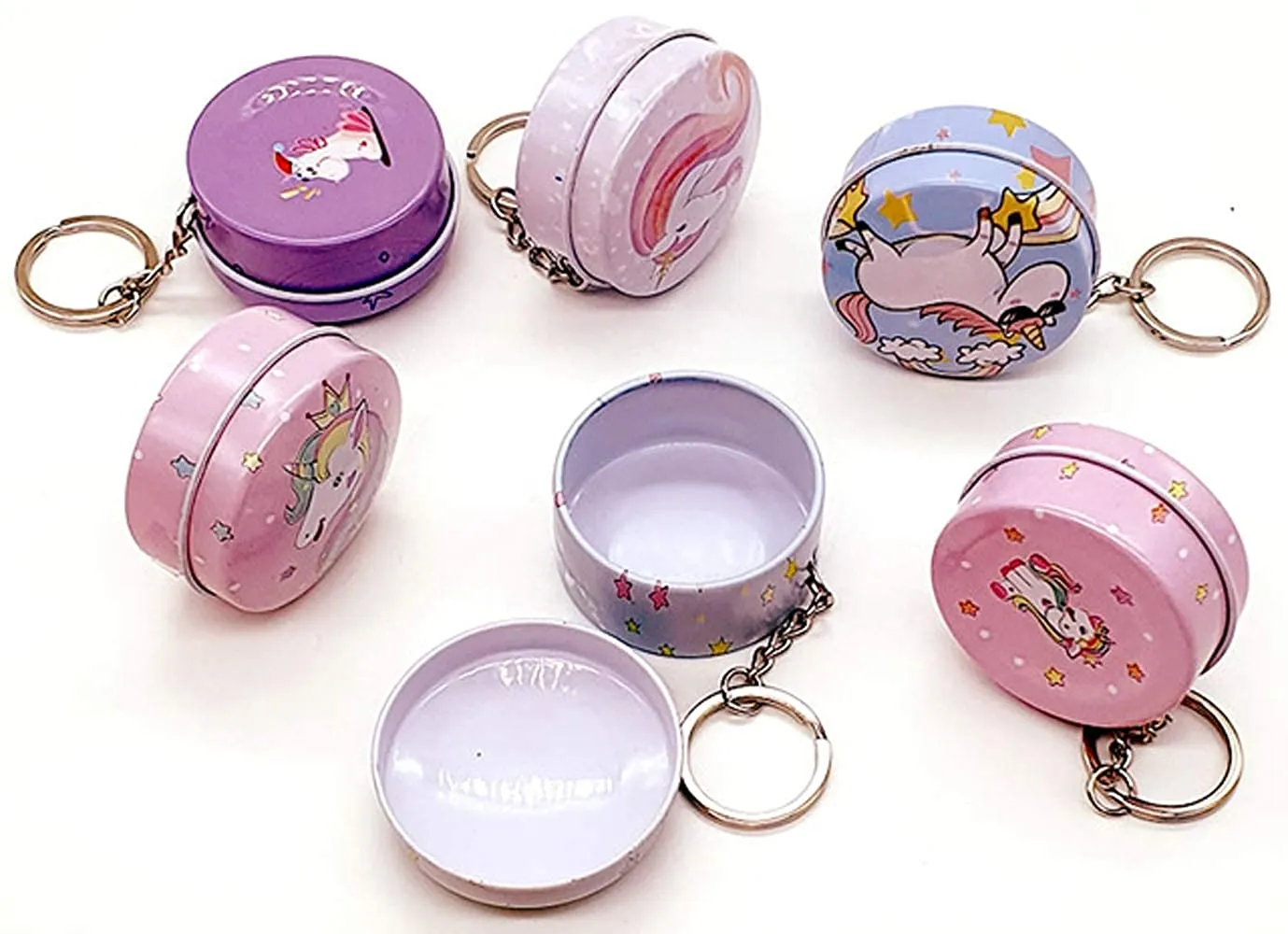 Mini Tin Box with Keychain - Unicorn