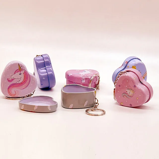 Mini Tin Box with Keychain - Unicorn