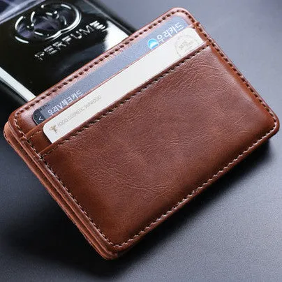 Minimalist PU Leather Rubber Strap Money Clips Wallets For Men