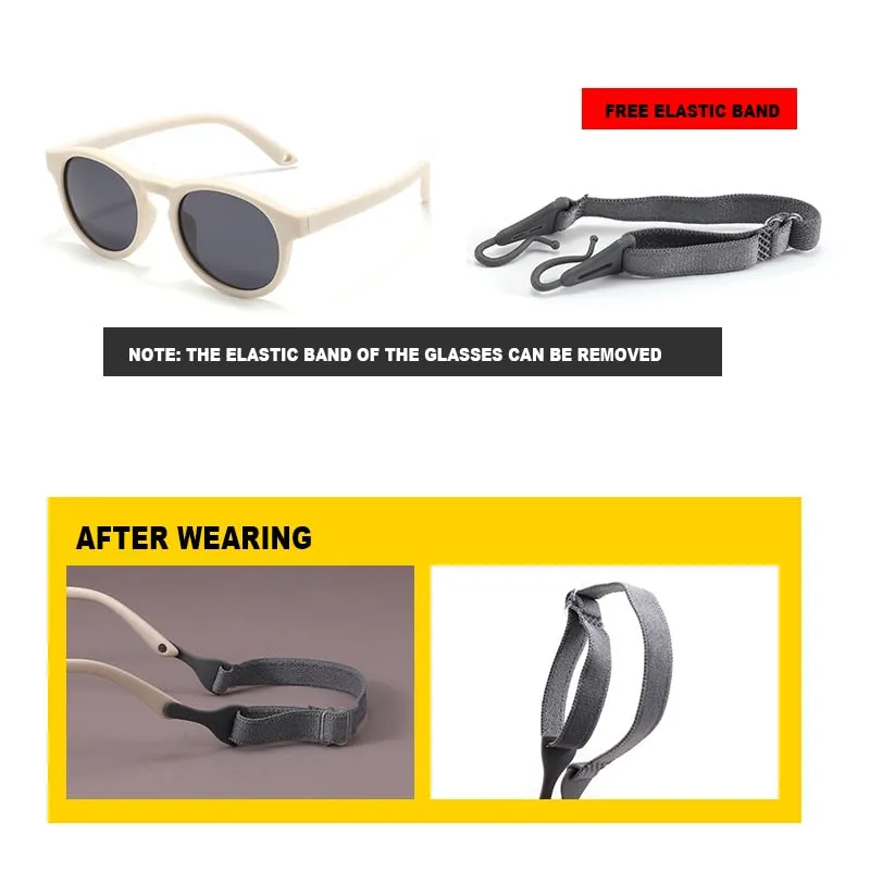 Mokduff Unisex Infant Full Rim Round Tr 90 Titanium Polarized Sunglasses 8308