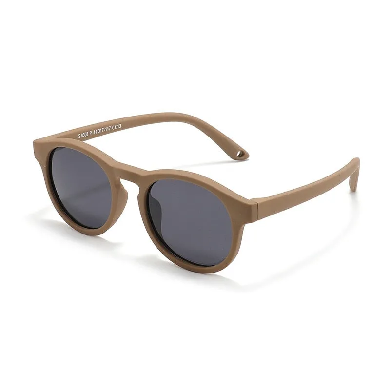 Mokduff Unisex Infant Full Rim Round Tr 90 Titanium Polarized Sunglasses 8308