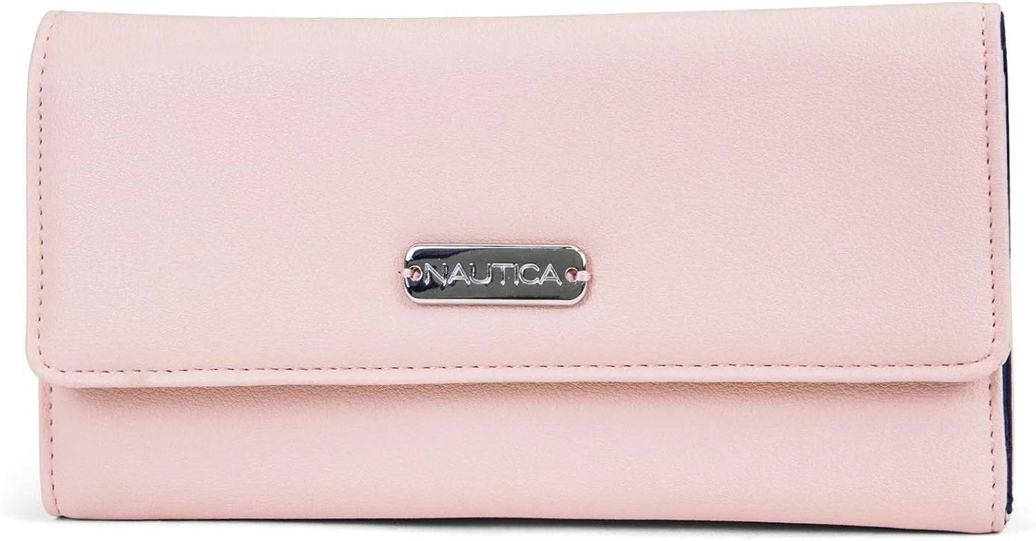 Nautica Money Manager RFID Women’s Wallet Clutch Organizer (Petal PInk)