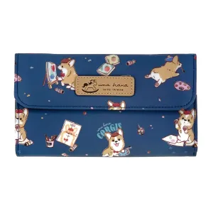 Navy Blue Color Me Corgi Multifunctional Wallet