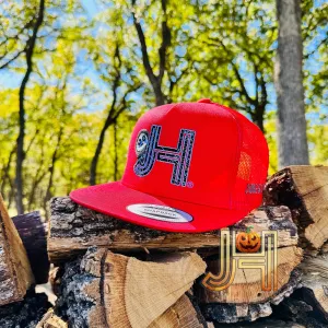 October Collection Jobes Hats Trucker cap - All Red Halloween Ghost