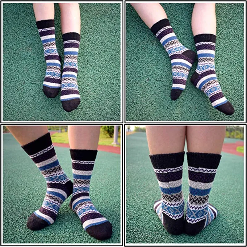 Pack Of 5 Colorful Soft Thick Socks For Women