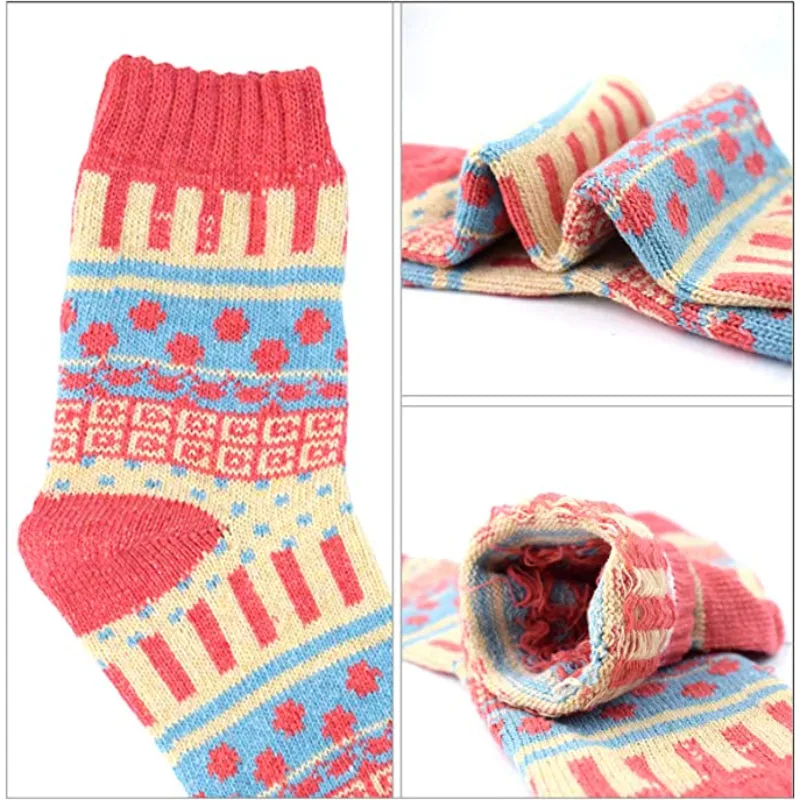 Pack Of 5 Colorful Soft Thick Socks For Women