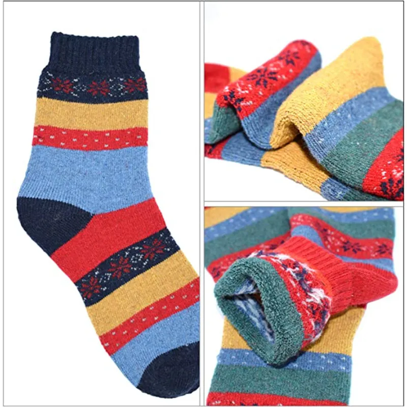 Pack Of 5 Colorful Soft Thick Socks For Women