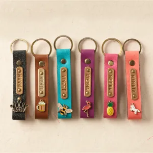 Personalized Leather Keychains - Summer Vibes