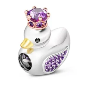 Princess Duck Charm - 925 Sterling Silver