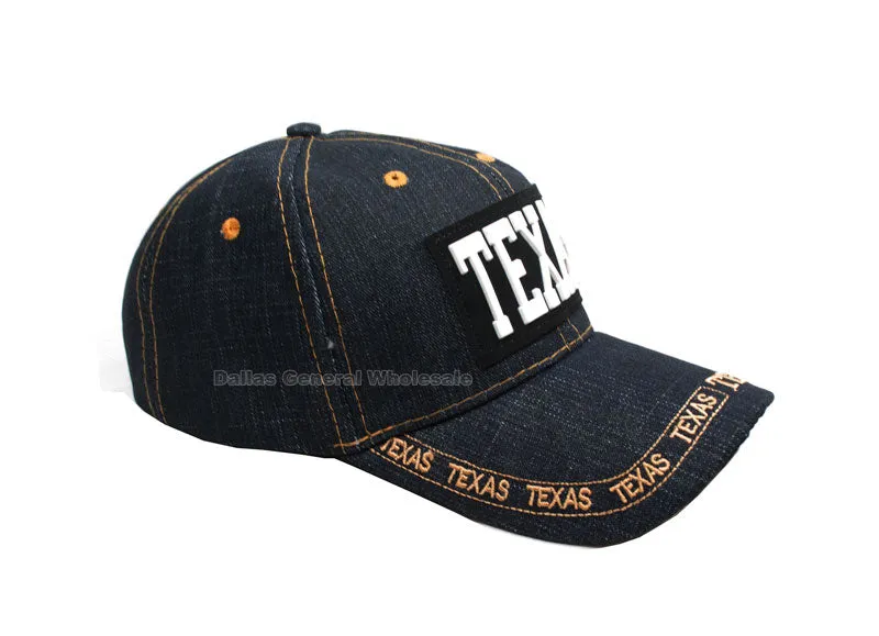 "Texas" Adults Casual Denim Caps Wholesale