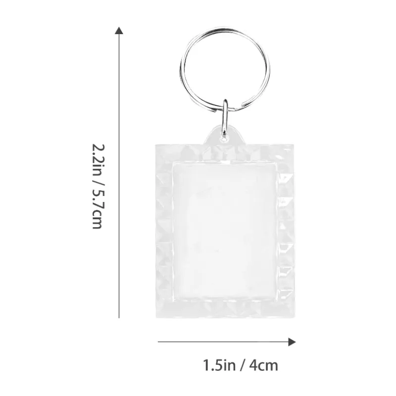 Rectangle Blank Acrylic Photo Insert Keychains