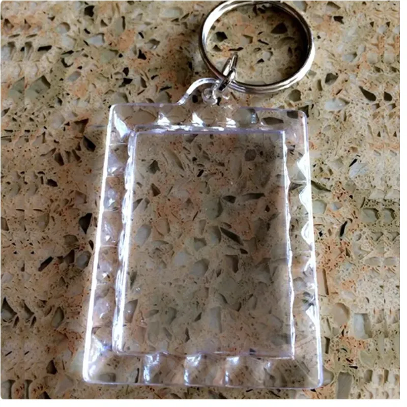 Rectangle Blank Acrylic Photo Insert Keychains