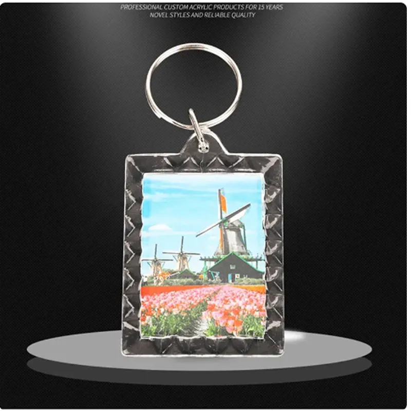 Rectangle Blank Acrylic Photo Insert Keychains