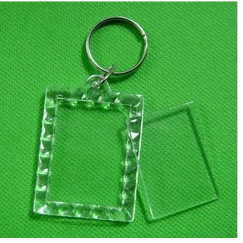 Rectangle Blank Acrylic Photo Insert Keychains
