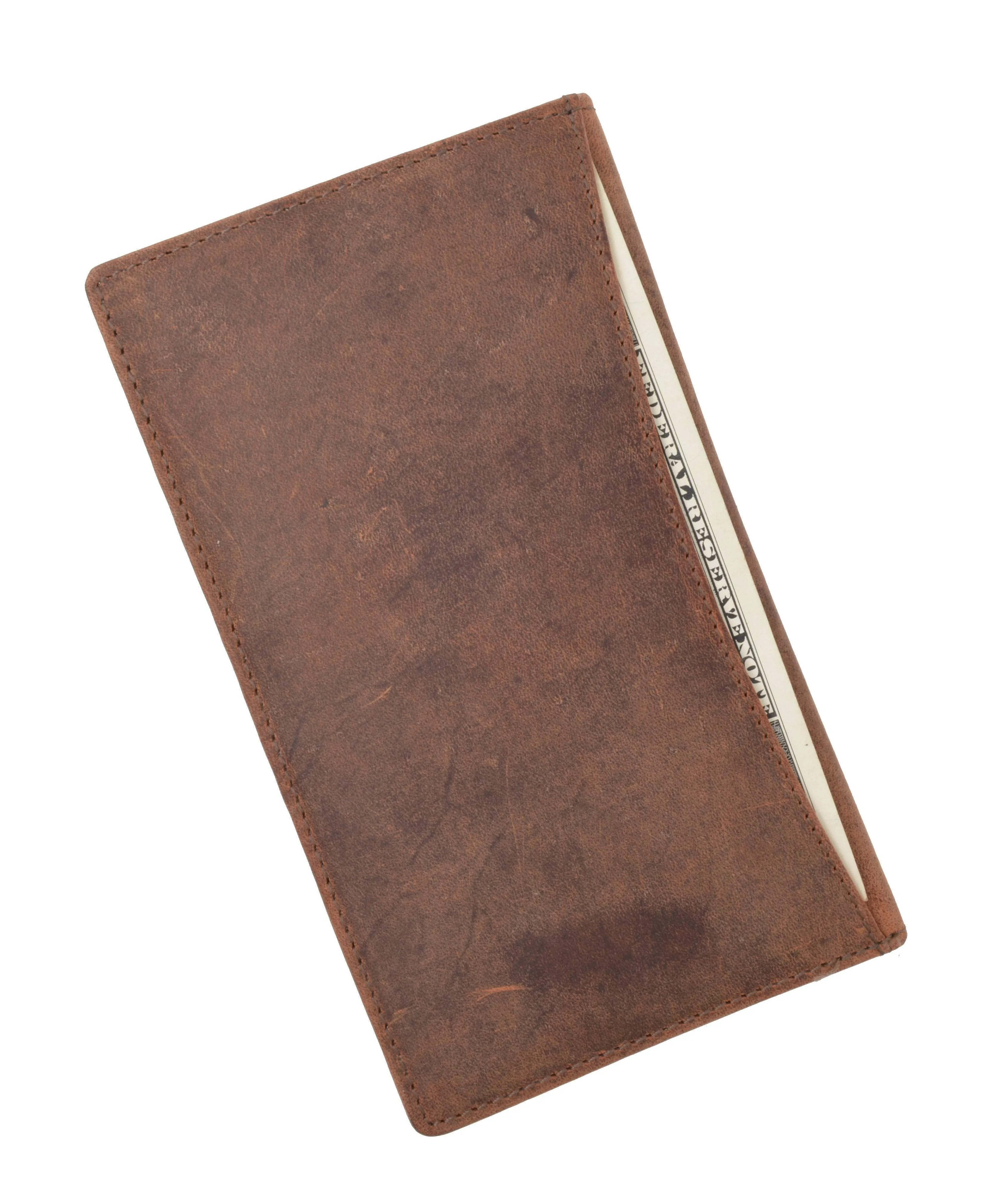 RFID Blocking Bifold Credit Card ID Holder Hunter Leather Wallet for Men & Women