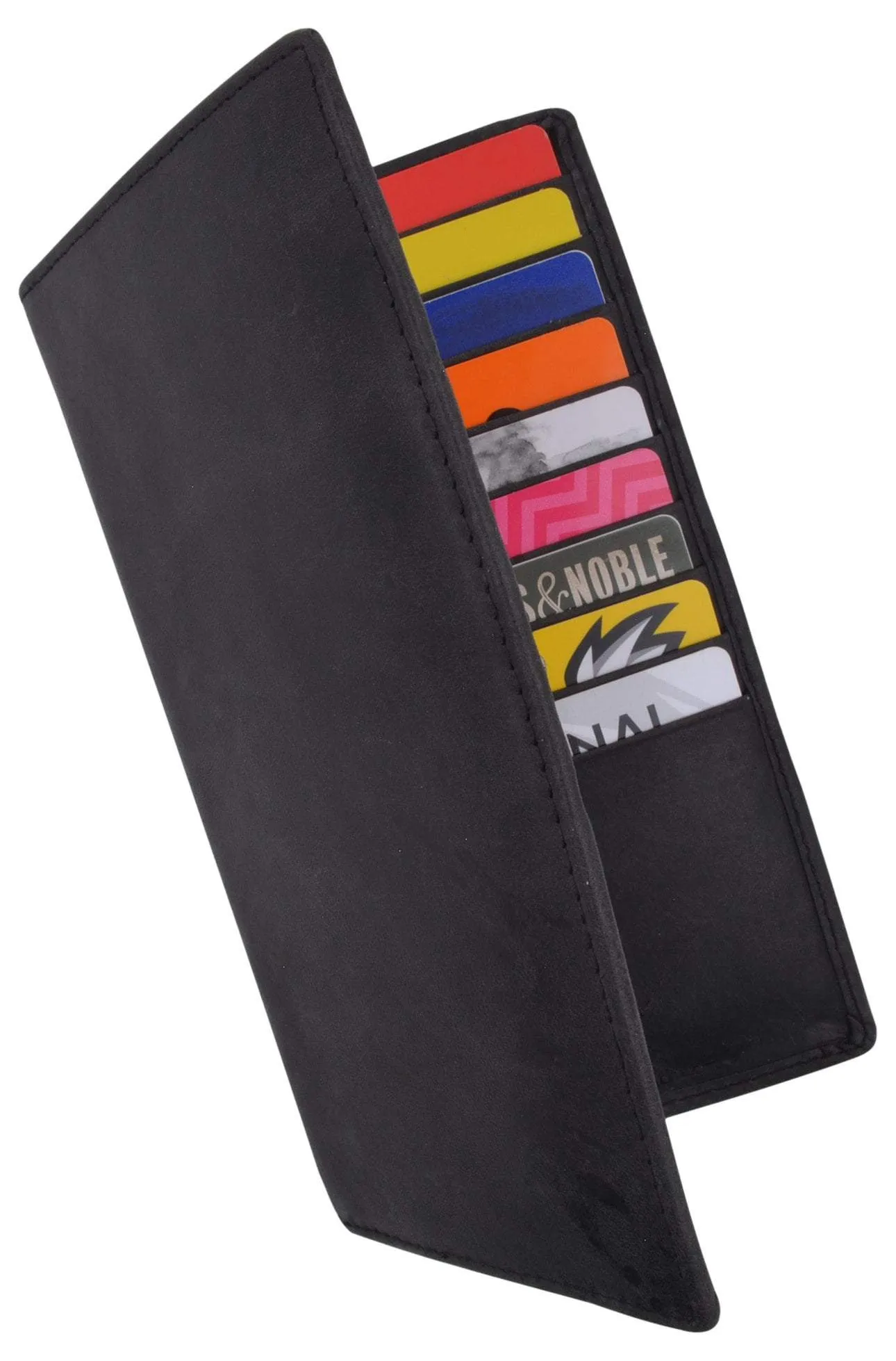 RFID Blocking Bifold Credit Card ID Holder Hunter Leather Wallet for Men & Women