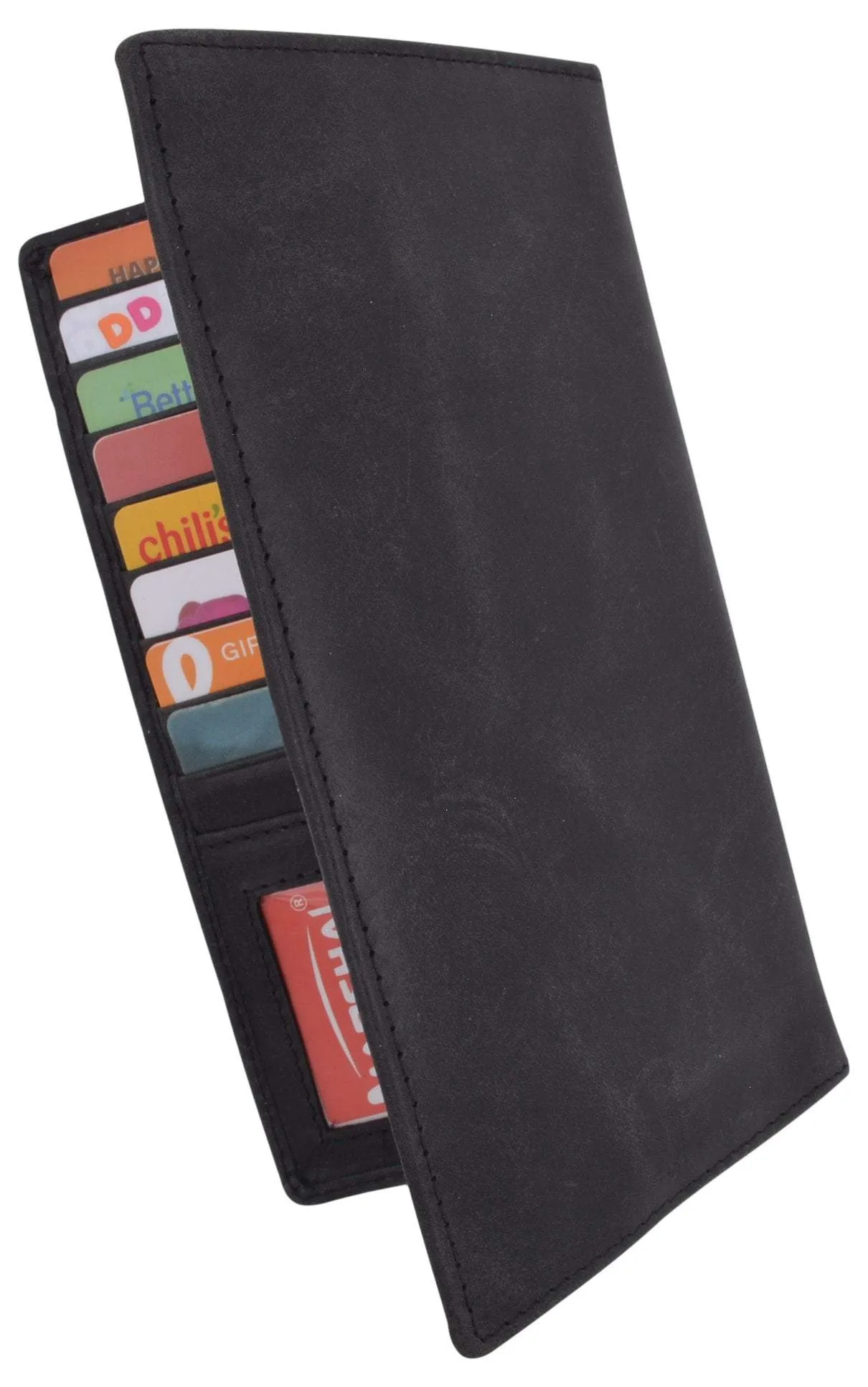 RFID Blocking Bifold Credit Card ID Holder Hunter Leather Wallet for Men & Women