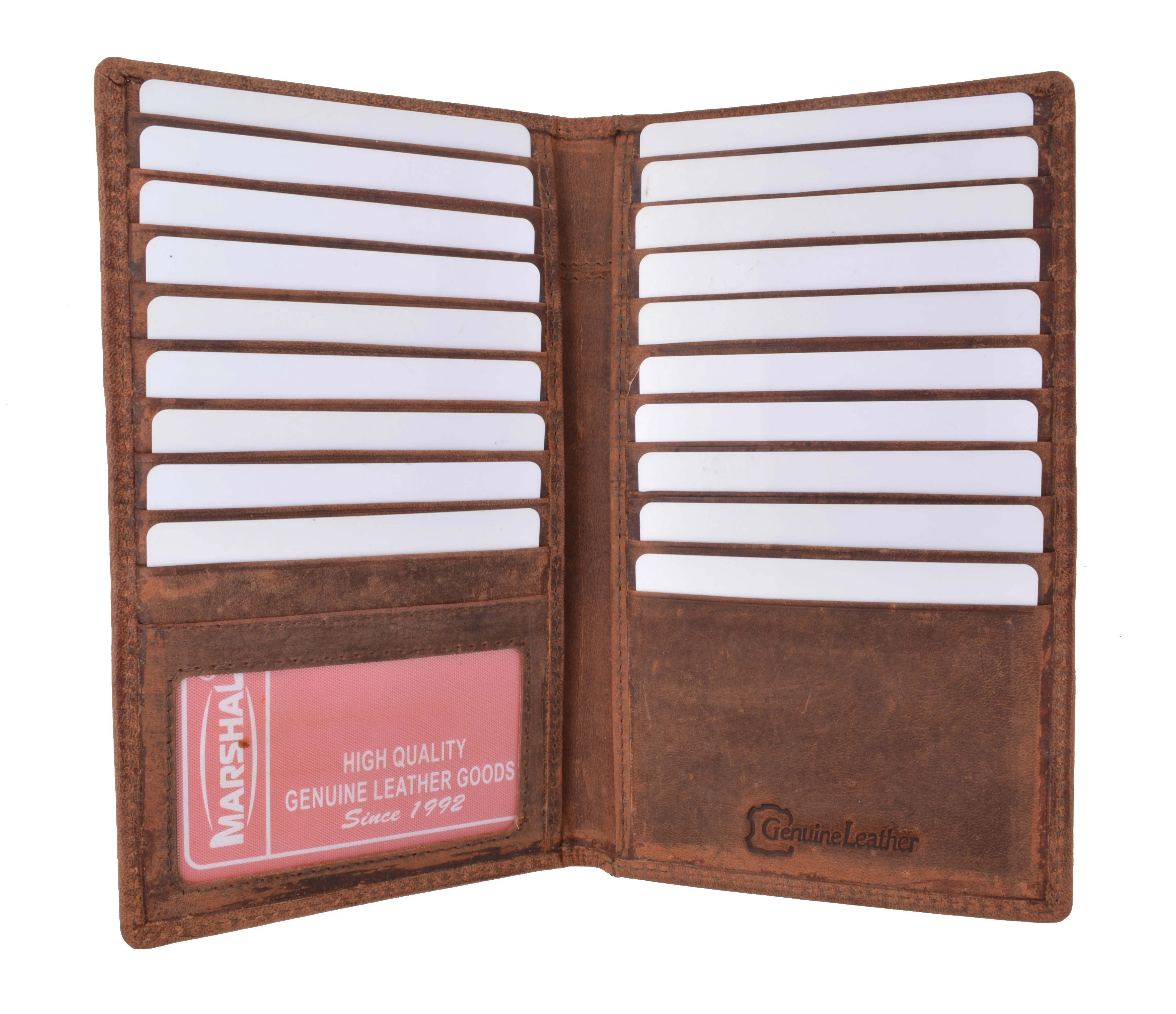 RFID Blocking Bifold Credit Card ID Holder Hunter Leather Wallet for Men & Women