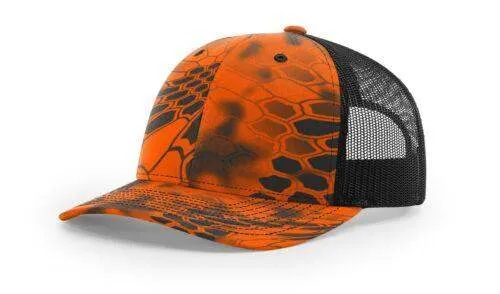Richardson 112P Camo Trucker Hat Snapback Caps Camo Blaze Orange Realtree Mossy Oak Hats