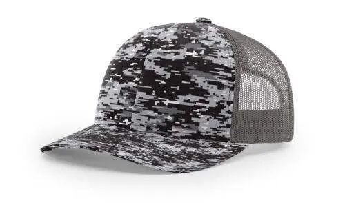 Richardson 112P Camo Trucker Hat Snapback Caps Camo Blaze Orange Realtree Mossy Oak Hats