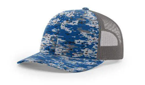 Richardson 112P Camo Trucker Hat Snapback Caps Camo Blaze Orange Realtree Mossy Oak Hats