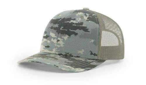 Richardson 112P Camo Trucker Hat Snapback Caps Camo Blaze Orange Realtree Mossy Oak Hats