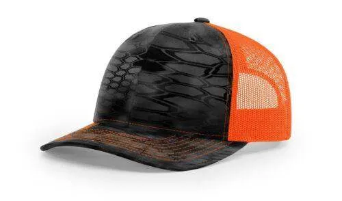Richardson 112P Camo Trucker Hat Snapback Caps Camo Blaze Orange Realtree Mossy Oak Hats