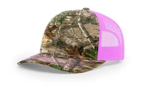 Richardson 112P Camo Trucker Hat Snapback Caps Camo Blaze Orange Realtree Mossy Oak Hats