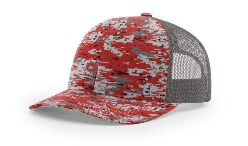 Richardson 112P Camo Trucker Hat Snapback Caps Camo Blaze Orange Realtree Mossy Oak Hats